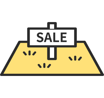 物件を販売に出しているイラスト